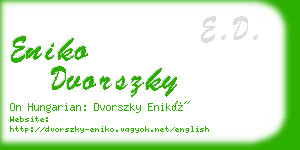 eniko dvorszky business card